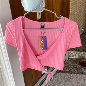 SHEIN Front Tie Crop Top NWT